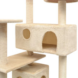 Cat Tree with Sisal Scratching Posts 125 cm Beige - Side View