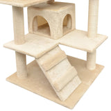 Cat Tree with Sisal Scratching Posts 125 cm Beige - Top-Down View