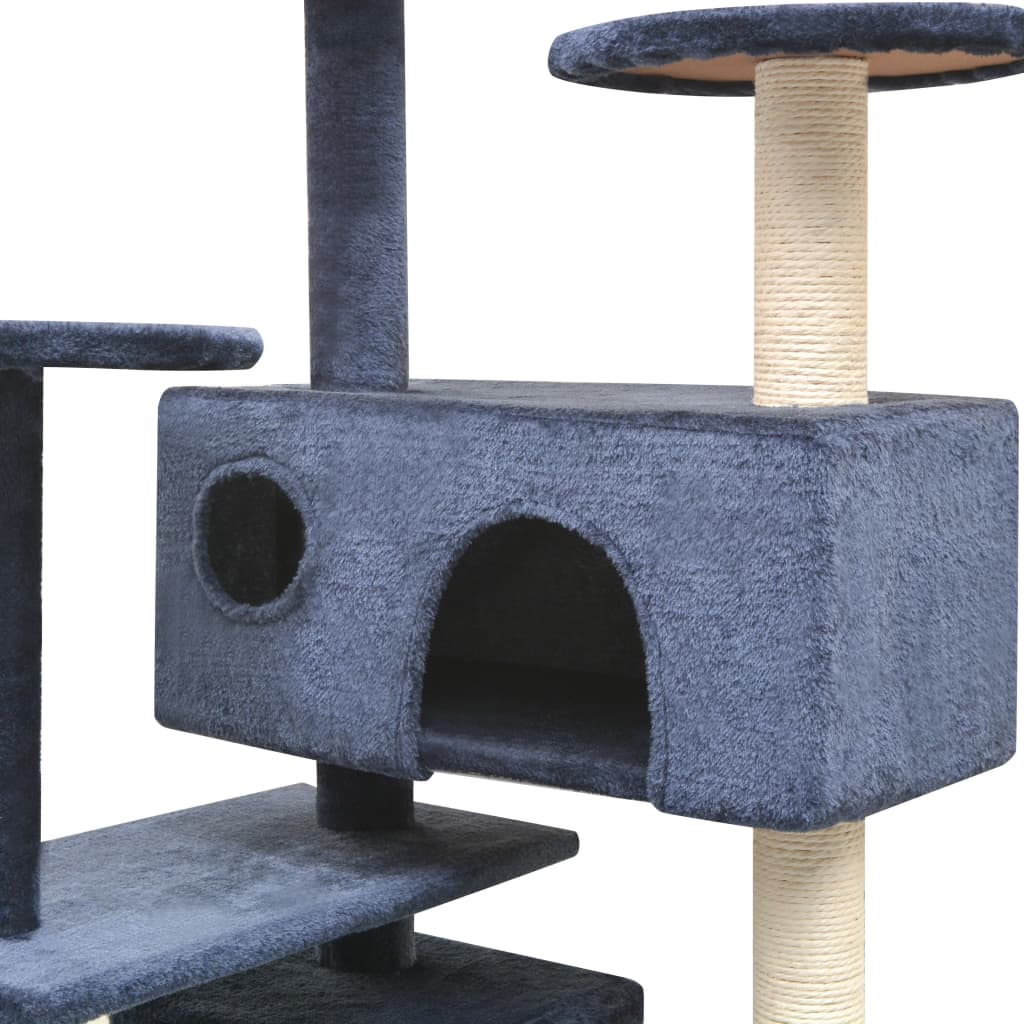 Cat Tree with Sisal Scratching Posts 125 cm Dark Blue