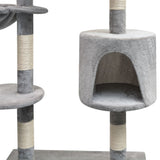 Cat Tree with Sisal Scratching Posts 125 cm Grey - Side View