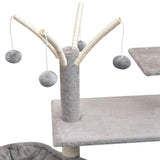 Cat Tree with Sisal Scratching Posts 125 cm Grey - Top-Down View