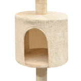 Cat Tree with Sisal Scratching Posts 125 cm Beige - Side View