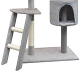 Cat Tree with Sisal Scratching Posts 150 cm Grey - Side View
