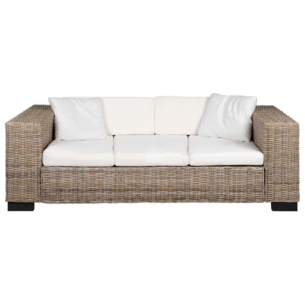 Eight Piece 3-Seater Sofa Set Real Rattan
