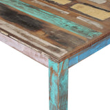 Dining Table Solid Reclaimed Wood 80x82x76 Cm - Close-Up Angle