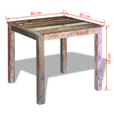 Dining Table Solid Reclaimed Wood 80x82x76 Cm - Low Angle