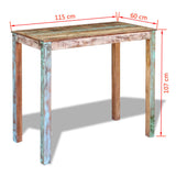 Bar Table Solid Reclaimed Wood 115x60x107 cm - Low Angle