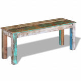 Bench Solid Reclaimed Wood 110x35x45 cm - Rear View