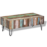 Coffee Table Solid Reclaimed Wood 100x50x38 cm - Rear View