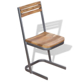 Dining Chairs 2 pcs Solid Teak Wood - Rear View