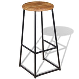 Bar Stools 2 pcs Solid Teak Wood - Side View