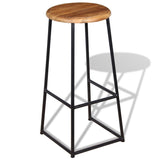 Bar Stools 2 pcs Solid Teak Wood - Top-Down View