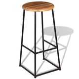 Bar Stools 2 pcs Solid Teak Wood - 45-Degree Angle