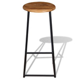 Bar Stools 2 pcs Solid Teak Wood - Close-Up Angle