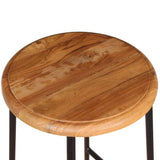 Bar Stools 2 pcs Solid Teak Wood - Low Angle