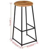 Bar Stools 2 pcs Solid Teak Wood - Extra Image