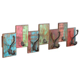 Coat Rack with 7 Hooks Solid Reclaimed Wood - Top-Down View