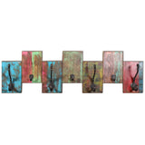 Coat Rack with 7 Hooks Solid Reclaimed Wood - Rear View