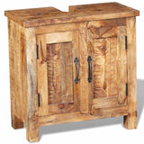 Bathroom Vanity Cabinet with Mirror Solid Mango Wood - Top-Down View