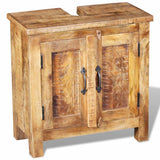 Bathroom Vanity Cabinet with Mirror Solid Mango Wood - Rear View