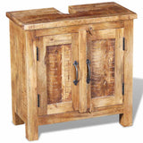 Bathroom Vanity Cabinet with Mirror Solid Mango Wood - Close-Up Angle
