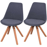 Dining Chairs 2 pcs Dark Grey Fabric