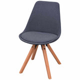 Dining Chairs 2 pcs Dark Grey Fabric - Front View