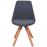 Dining Chairs 2 pcs Dark Grey Fabric - Side View