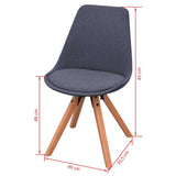 Dining Chairs 2 pcs Dark Grey Fabric - Rear View