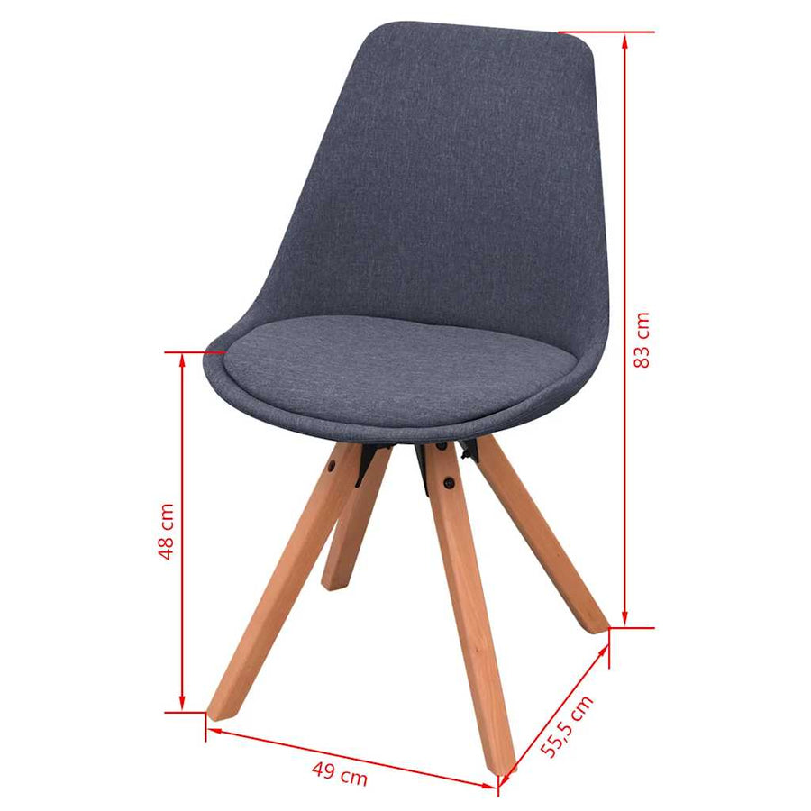 Dining Chairs 2 pcs Dark Grey Fabric