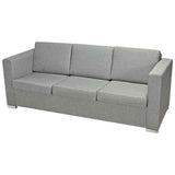 3-Seater Sofa Fabric Light Grey - Side View