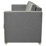 3-Seater Sofa Fabric Light Grey - 45-Degree Angle