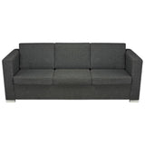 3-Seater Sofa Fabric Dark Grey