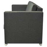 3-Seater Sofa Fabric Dark Grey - 45-Degree Angle