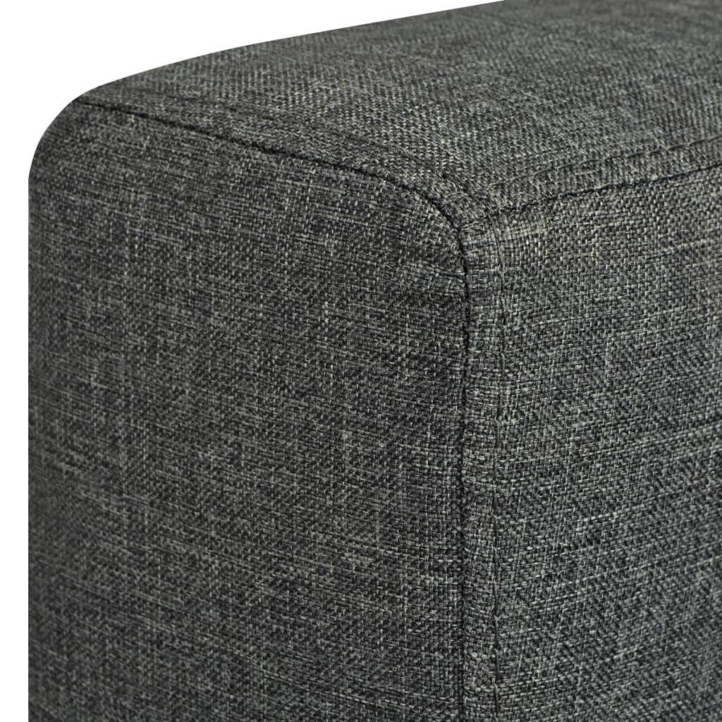 3-Seater Sofa Fabric Dark Grey