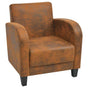 Armchair Brown Faux Suede Leather
