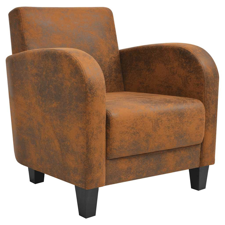 Armchair Brown Faux Suede Leather