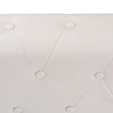 Chesterfield Corner Sofa 5-Seater Artificial Leather White - Rear View