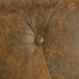 Chesterfield Sofa 2-Seater Artificial Leather Brown - Close-Up Angle
