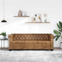 Chesterfield Sofa 3-Seater Artificial Leather Brown