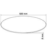 Table Top Tempered Glass Round 600 mm