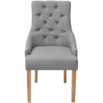 Dining Chairs 2 pcs Light Grey Fabric