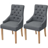 Dining Chairs 2 pcs Dark Grey Fabric