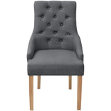 Dining Chairs 2 pcs Dark Grey Fabric