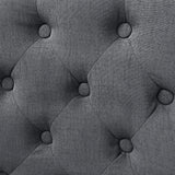 Dining Chairs 2 pcs Dark Grey Fabric - 45-Degree Angle