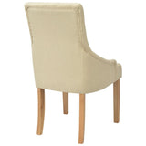 Dining Chairs 2 pcs Cream Fabric - Top-Down View