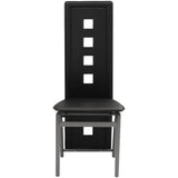 Dining Chairs 2 pcs Black Faux Leather - Front View