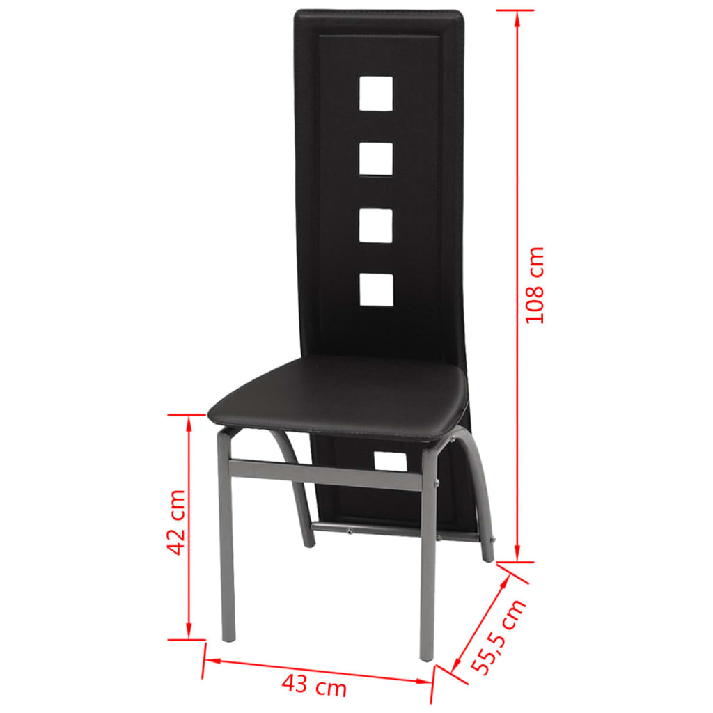 Dining Chairs 2 pcs Black Faux Leather