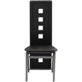 Dining Chairs 4 pcs Black Faux Leather - Front View