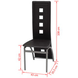 Dining Chairs 4 pcs Black Faux Leather - 45-Degree Angle